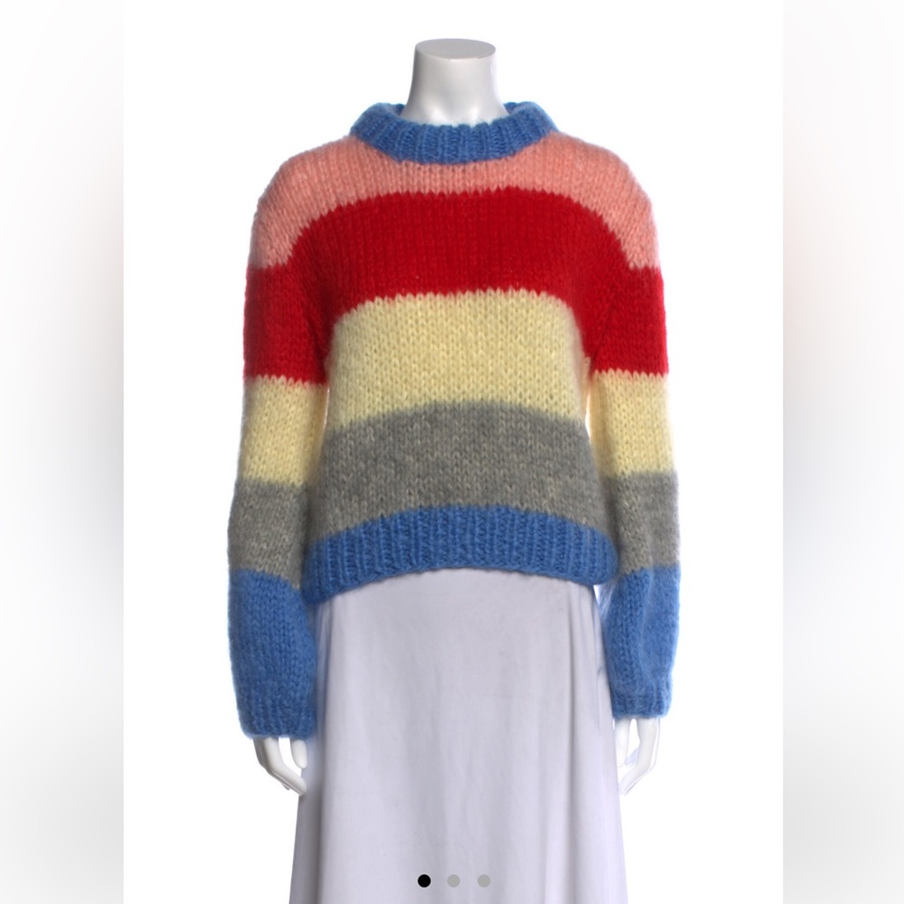 Ganni Striped Mock Neck Sweater